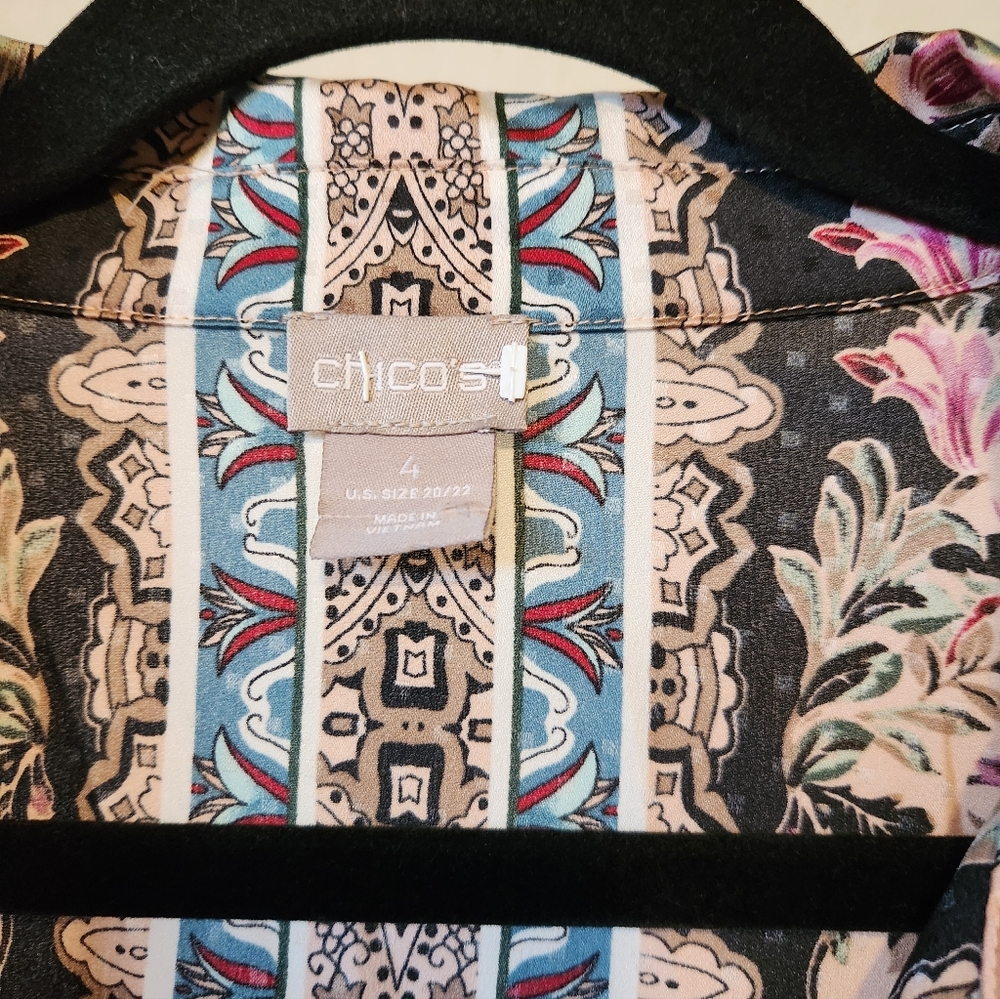 Chico's Multicolor Patterned Blouse - Picture 3 of 3